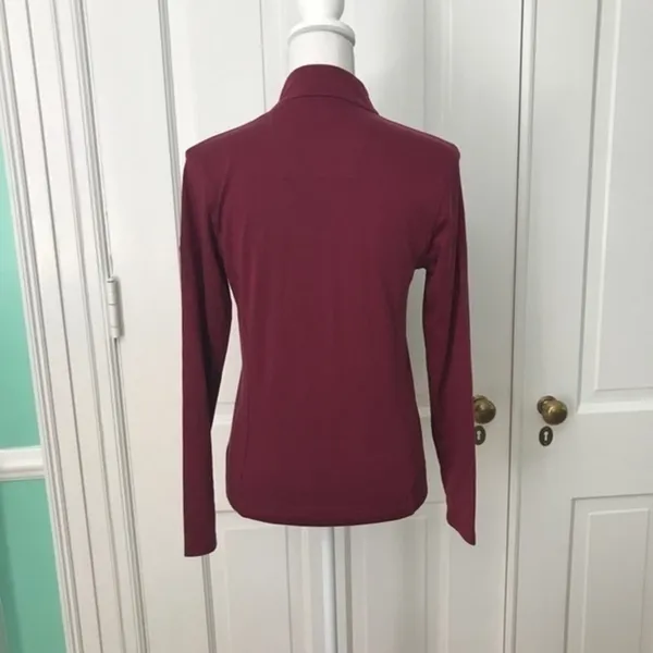 Burgundy‎ Quarter Zip Pima Cotton Golf Sweatshirt - Image 2