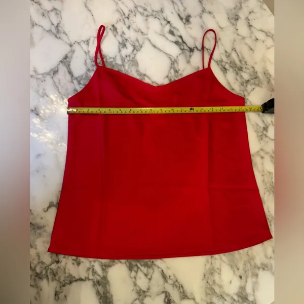 NWT J Crew Candy Apple Red satin camisole - 2 small pinch marks from hanger - Image 7