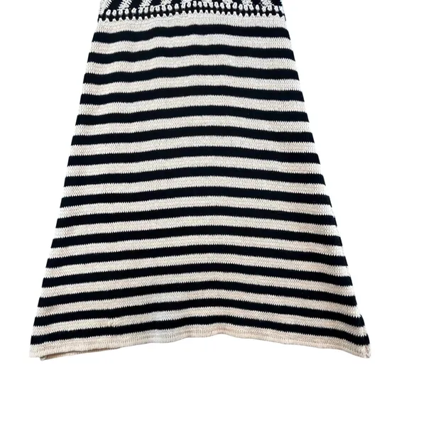 Miou Muse Women Crochet Dress Black Striped Boho Festival Summer‎ Midi S - Image 4
