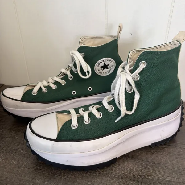 Converse Run Star Hike Hi‎ Top Platform Sneakers M9 W10.5 Court Green - Image 3