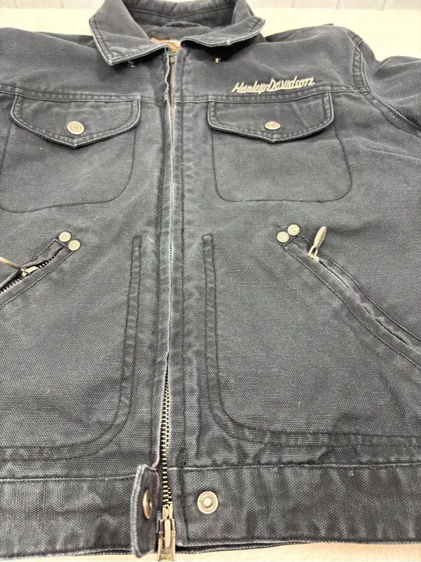 Harley-Davidson Black Women's Jean Jacket with Snap Pocket size S - Image 9