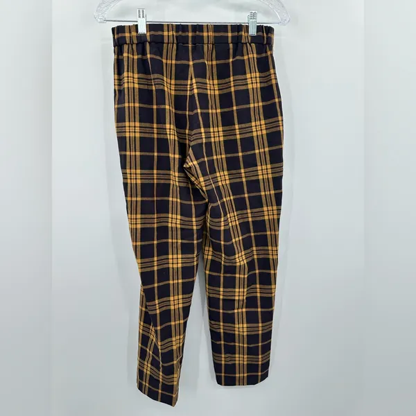 Aritzia Wilfred Women's Darontal Yellow/Brown‎ Plaid Pants Pull-On Size 4 - Image 2