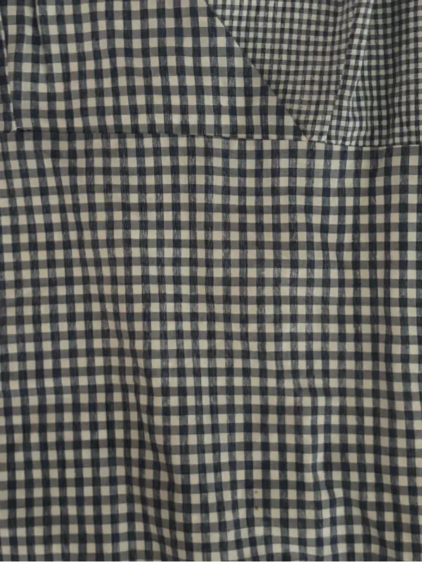 Honey Belle Navy and White Gingham Ruffle Mini Dress - Image 3