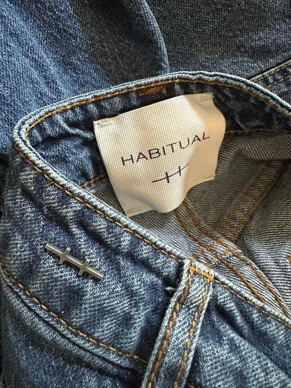 Habitual Brant High Rise Barrel Leg Jeans Women's 4/27 Blue Utility Crop - Image 5