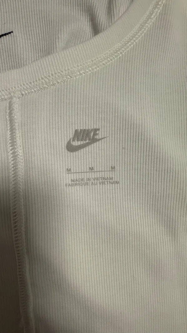 Nike Sportswear Essential Ribbed Scoop Neck Crop Top - White - Size M - Image 4
