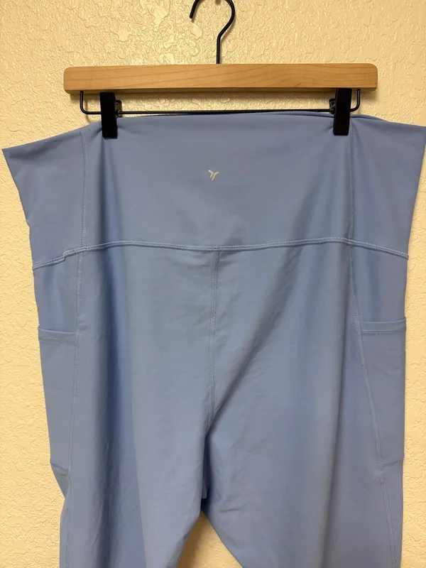 OLD NAVY Active Extra High-Rise Light Blue Powersoft Go-Dry Leggings Size XXL - Image 8