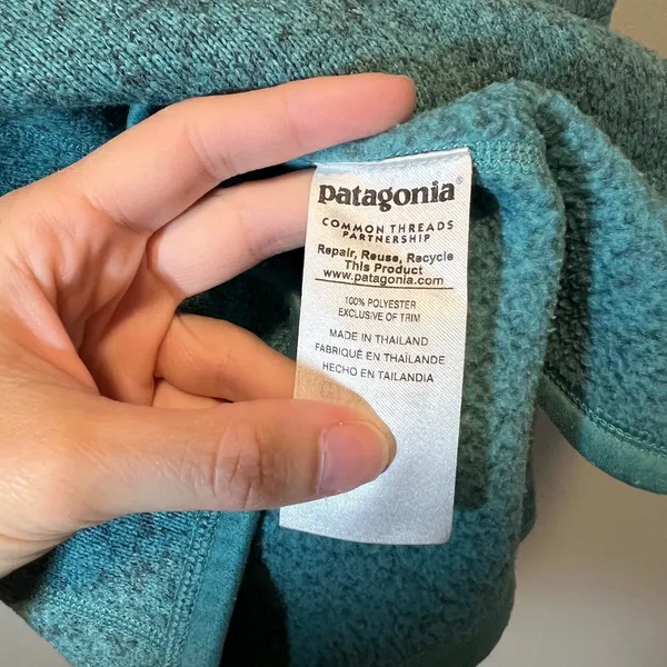 Patagonia Better Sweater 1/4 Zip Fleece Pullover Teal Heather Women's Small - Image 7