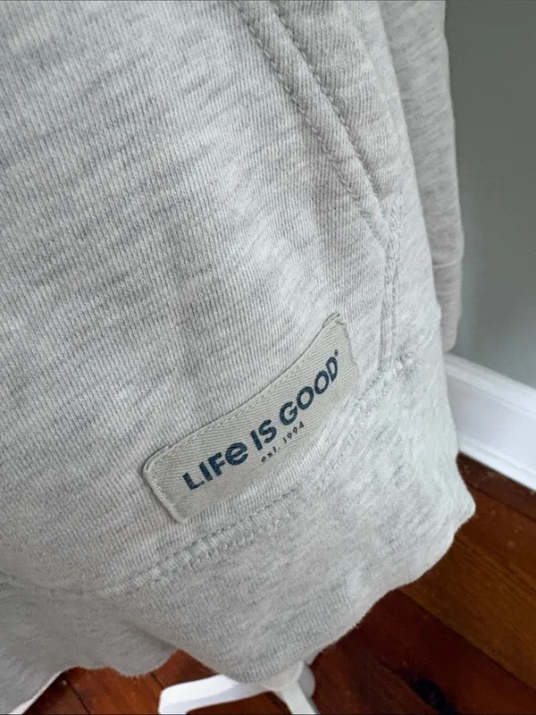 Life is Good Baseball Mom Gray Hoodie Sweatshirt size Large - Image 4