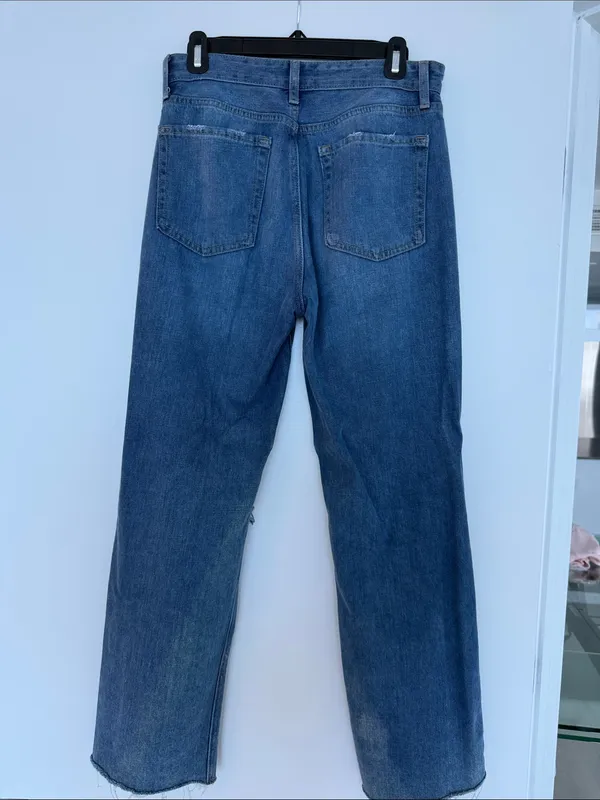 Just Black Denim High Rise Jeans with rip detail Size 28 - Image 2