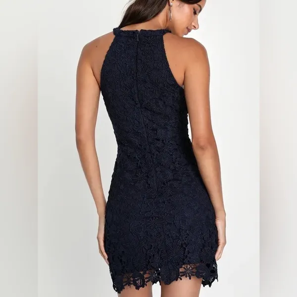 Lulus Love Poem Lace Mini Dress in Navy‎ Blue Size Medium - Image 12