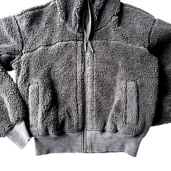 Lululemon Short Sweet and Sherpa Jacket Heathered Core Black Size XS Reversible - Image 5