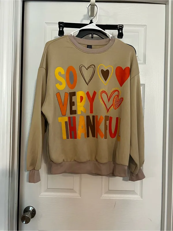 So Very Thankful (Thanksgiving) Sweatshirt - Tan - Image 2