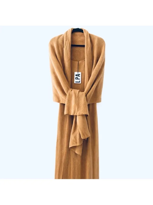 NWT Revolve x LPA Salmah Dress in Camel Tan *Shawl has a Flaw - Image 6