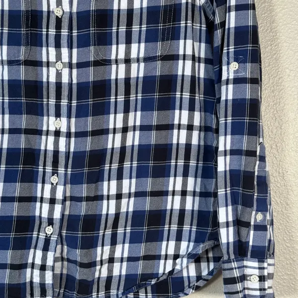 Lauren Ralph Lauren Blue Plaid Button Down Shirt Womens M Fall Preppy Classic - Image 9