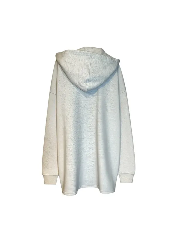 Nasty Gal Light Gray Oversized Hoodie Sweatshirt - Image 3