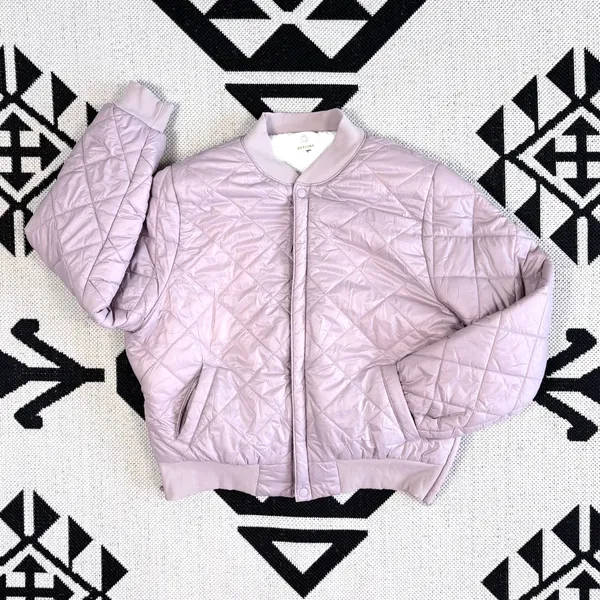 OFFLINE By Aerie Diamond Quilted Sherpa Lined Puffer Bomber Jacket XL - Image 5