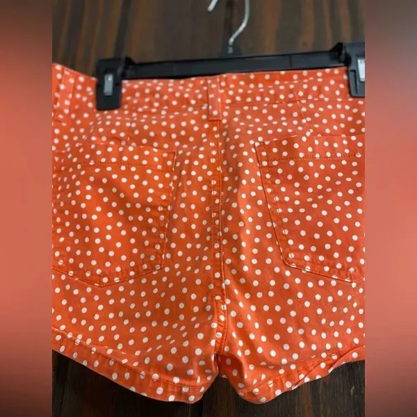 Splendid Polka Dot Shorts Size 4 Orange 98% Cotton Made in USA - Image 9
