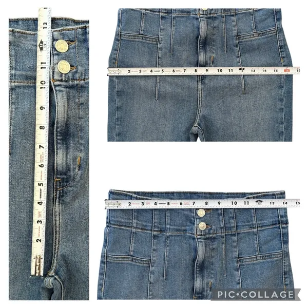We The Free People 29 X 33 Jayde Flare Blue Jeans Boho 60s Retro Disco OB1184972 - Image 9