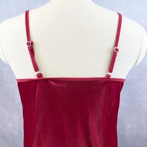 Y2K Babydoll Cami Tank Womens M/L Red Satin Fairy Whimsigoth‎ Retro Festival - Image 2