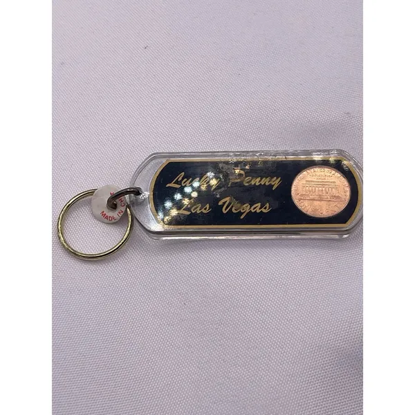 Vintage Las Vegas Nevada 1993 Lucky‎ Penny Keychain Keyring - Image 2