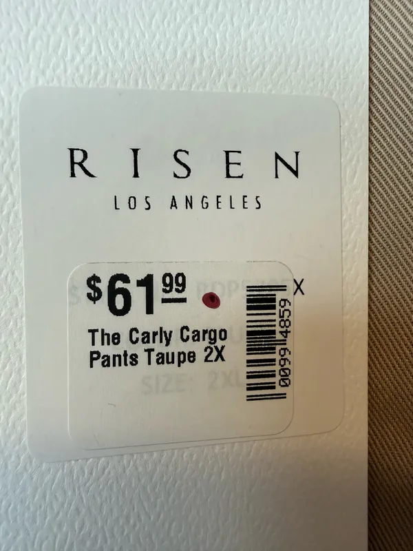 Risen Jeans Los Angeles The Carly Cargo Pants Taupe Wide Leg Size 2XL 90s Grunge - Image 5