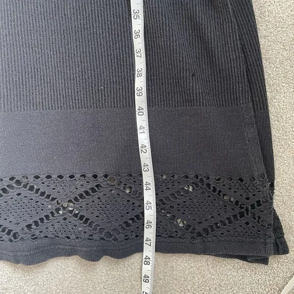 J. Valdi Vintage Boho Crochet Knit Maxi Dress Black Made in USA Size Large - Image 14