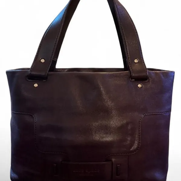 Kate Spade Savona Malea Tote Dark Brown Leather Shoulder Bag Floral Lining - Image 2