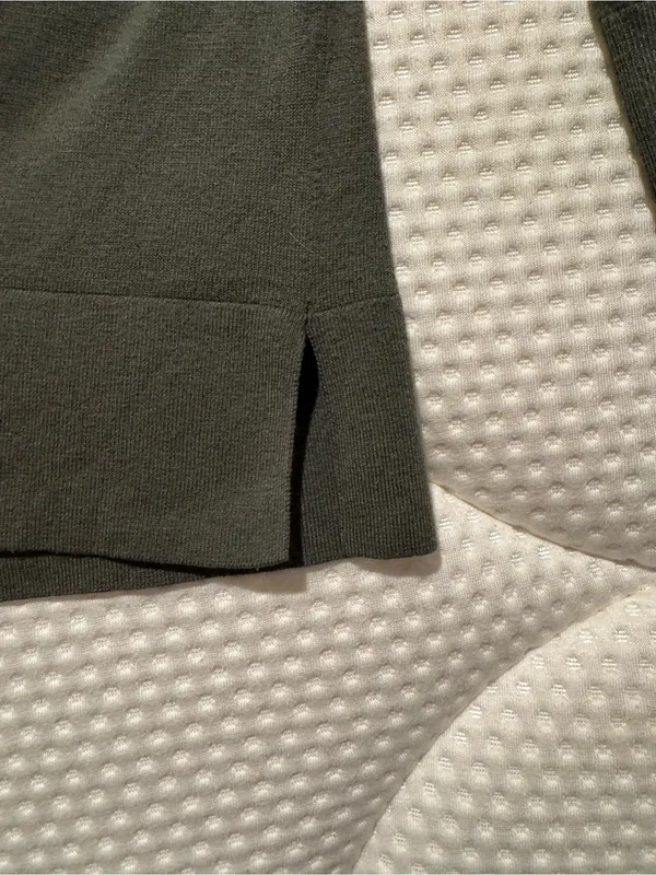 LOFT Olive-Gray V-Neck Button Cardigan - Image 4