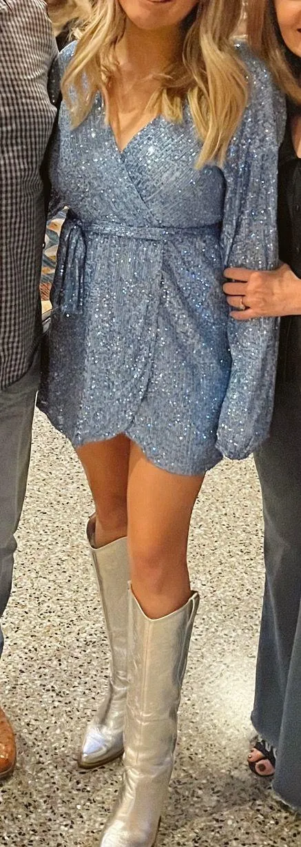 Princess Polly Sequin wrap mini dress - Image 2