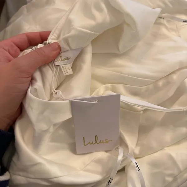 LULU’S Luxe Loveliness White Satin Backless Mermaid Maxi Dress - Image 7