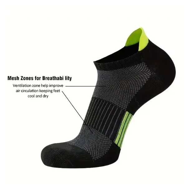 Colorful Unisex Cushioned Boat Socks 5 Pairs Tab Low Cut High Quality NEW - Image 3
