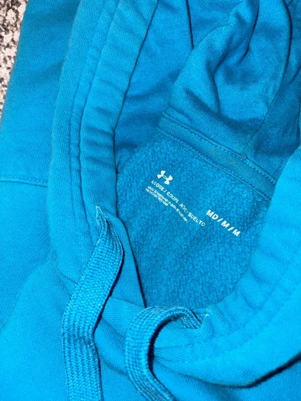 Under Armour Men’s Bright Blue Hooded Crewneck Sweatshirt - Image 8