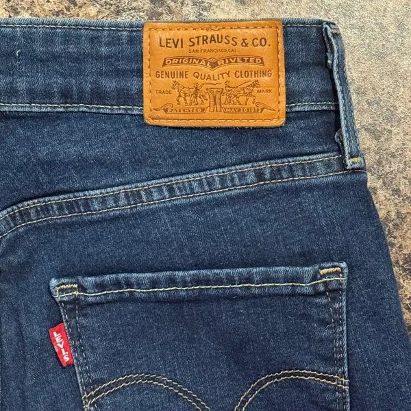 Levis Jeans 721 High Rise Skinny Big E Premium Distressed Y2K Grunge Blue 27 - Image 5