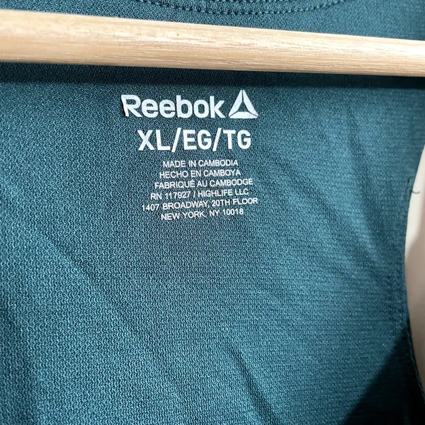 Reebok turquoise green racerback sports bra women's‎ size XL workout athleisure - Image 2