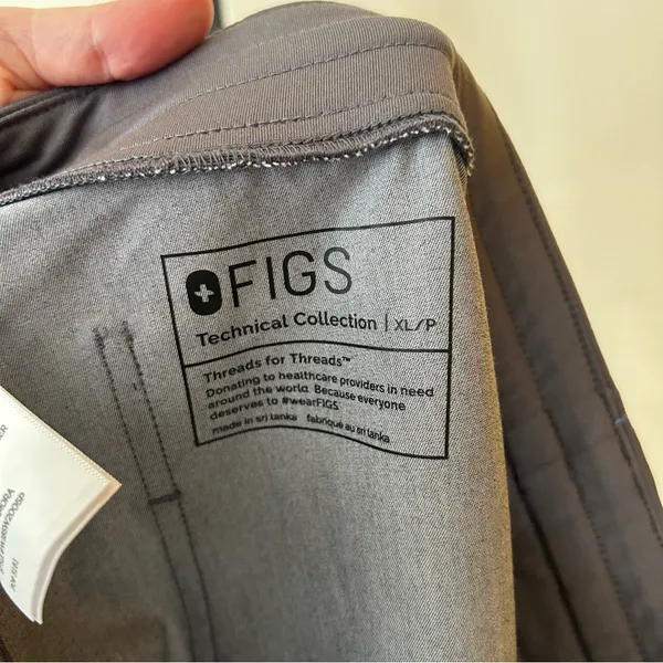 Figs Zamora Joggers Scrub Pants Technical Collection‎ Gray Teal Drawstring XLP - Image 5