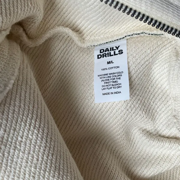 Daily Drills Heavyweight Funnel Neck Double Zip Sand M/L - Image 5