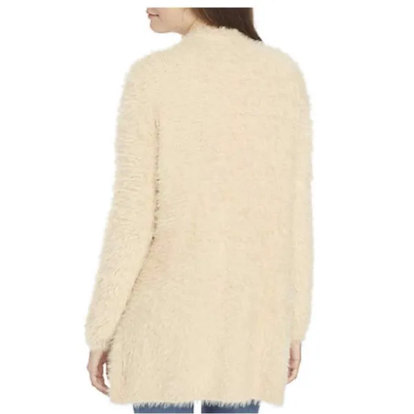 Free People Faux eyelash Fur Open Front Cardigan in Almond XS boho - Image 2