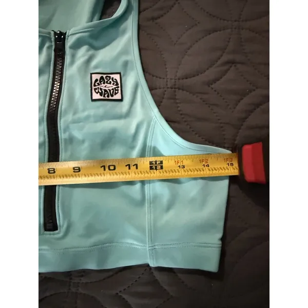 H&M womens lazy wave bathing suit top racerback 1/4 zip size m nwt - Image 5