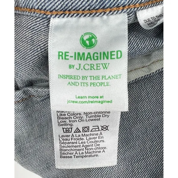 J. Crew Denim Jacket Medium Blue Wash Medium Stretch Trucker Coat Fall EUC - Image 4