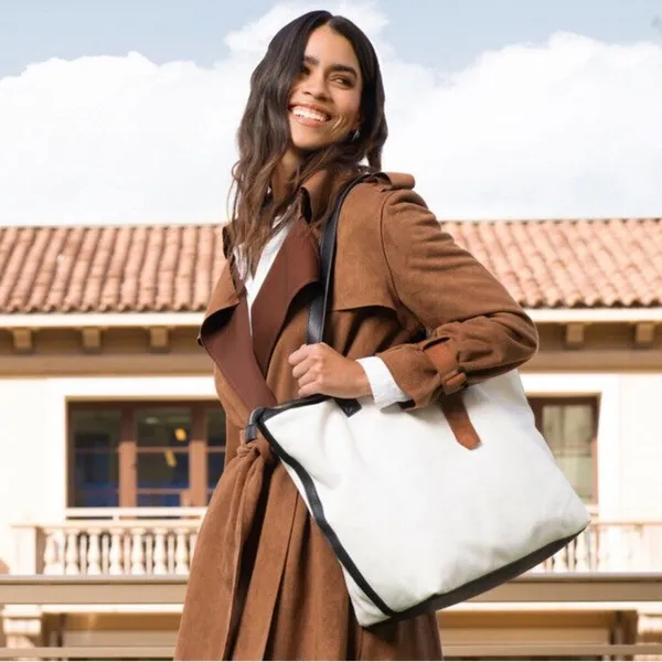 Walter Baker‎ Carly Bag Tote Women's One Size Natural Canvas Minimalist Preppy - Image 4