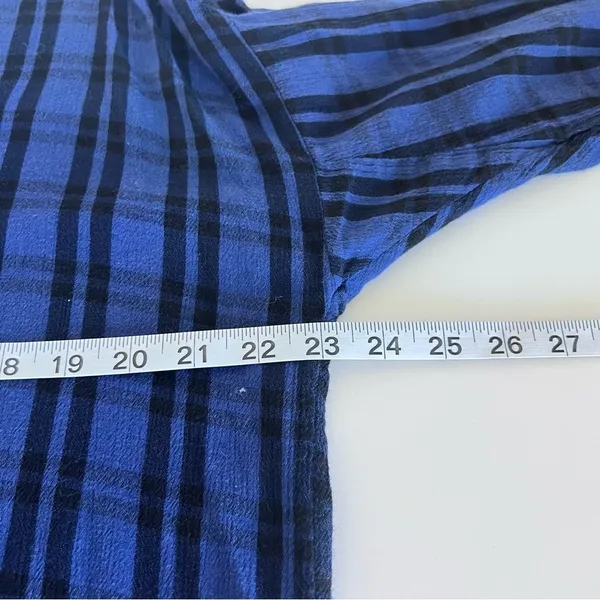 Madewell Highroad‎ Popover Shirt in Chelton Plaid Black Blue - Image 9