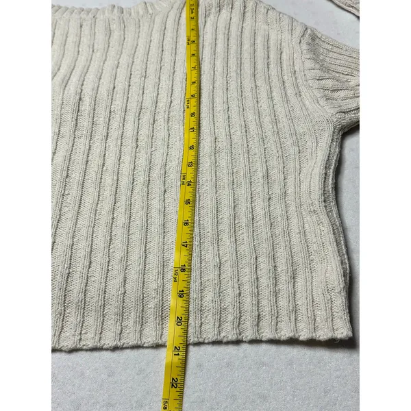 American Eagle Ribbed Button Front Cardigan Sweater Women’s Medium Cream Knit - Image 8