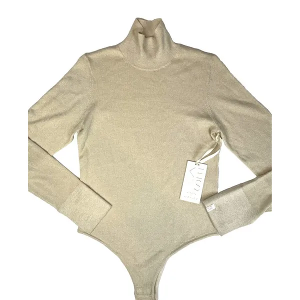 Athleta M Alicia Keys Inner Strength Merino Wool Bodysuit Chantilly Cream Medium - Image 8
