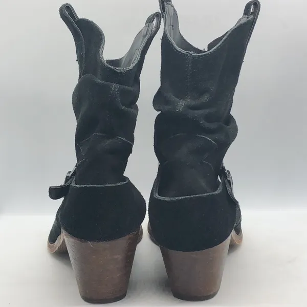 Decree Black Suede Leather Slouch Booties 9 - Image 5