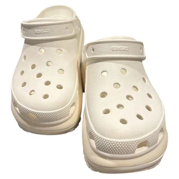 CROCS White Platform Shoes Lightweight Perforated Design - Image 3