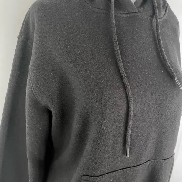Pretty Little Thing Solid Black Relaxed Fit Hoodie Sweatshirt Size Small - Image 5