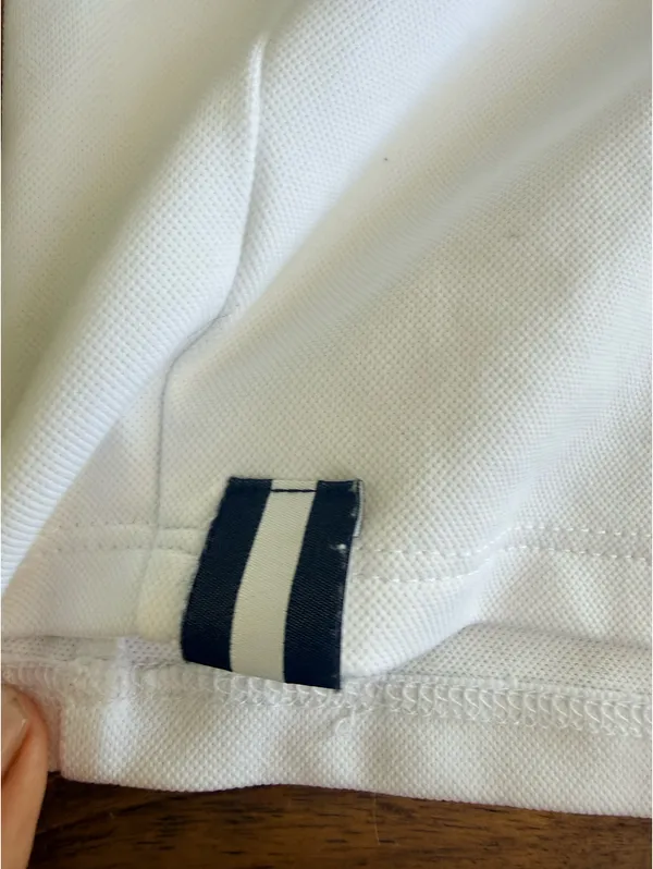J. Pritchard Hamptons Crop Polo Medium White Navy Tennis Golf Pickleball $98 EUC - Image 7