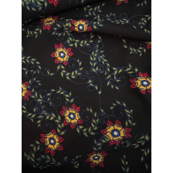 LuLaRoe Maxi Skirt XXS Black Floral Foldover Waist Boho Long Casual Stretch - Image 5