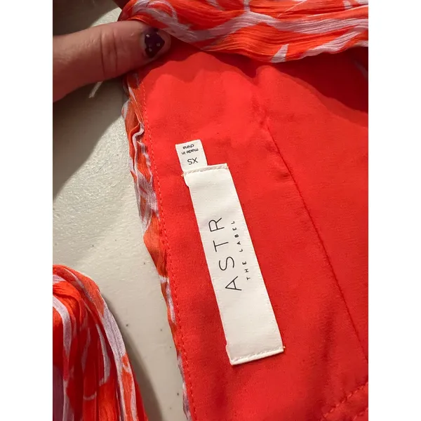 Astr The Label Pascadero Orange Abstract Maxi Gown Dress Size XS - Image 7