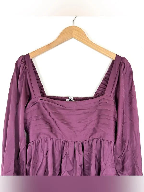Abercrombie Emerson Satin dress in Wine - Image 2
